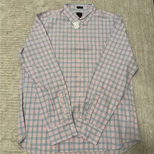 J. Crew Casual Pink and Blue Plaid Shirt